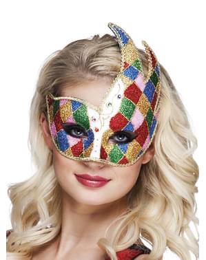 Multicoloured Venetian eye mask for adults