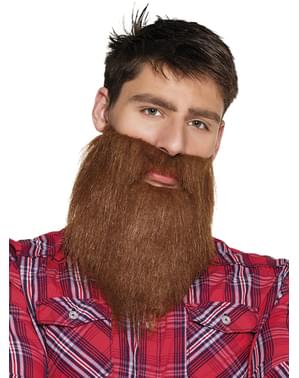 Barba castanha hipster para homem