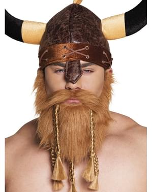 Skägg viking rödhårigt med flätor vuxen