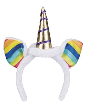 Diademă unicorn curcubeu pentru adult