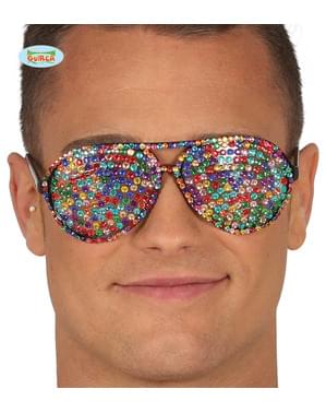 Glasögon flerfärgad med glänsande blingbling