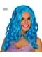 Peruca de sereia azul de caracóis larga para mulher