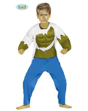 Green superhero costume for a child