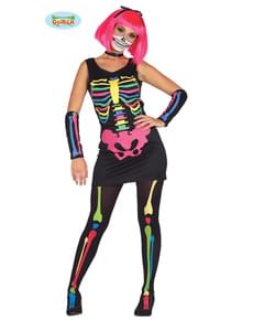 Neon skeleton costume for women