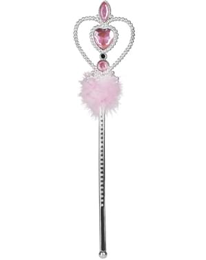 Varinha cor-de-rosa com coração para menina