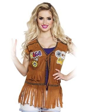 Gilet vintage con frange hippie per donna