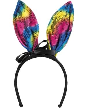 Topi baja telinga kelinci berwarna-warni untuk orang dewasa