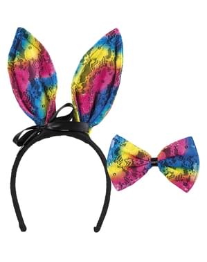 Serre-tête lapine tricolore adulte