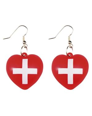 Heart-shaped nurse earrings