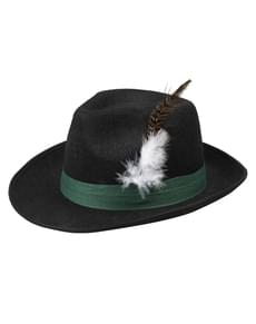 Chapéu de bávaro com plumas elegante para homem