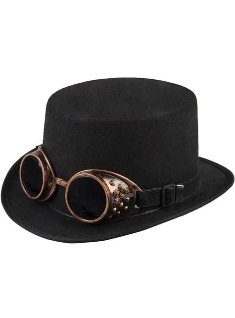 Black steampunk top hat for adults. Express delivery | Funidelia