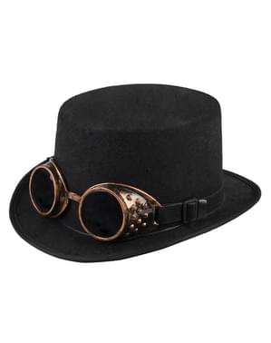 Cappello a cilindro nero steampunk per adulto