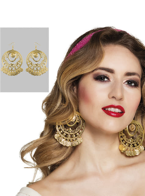 Bauchtanz-Ohrringe mit Münzen für Frauen