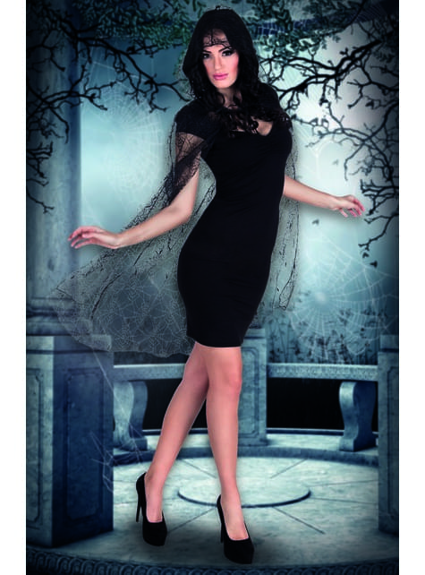 Spiderweb Cape with hood for adults