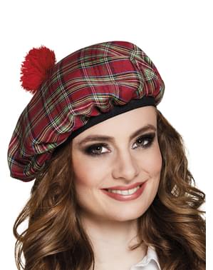 Червена шотландска шапка за възрастни