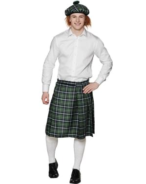 Green Scottish klobúk s vlasmi