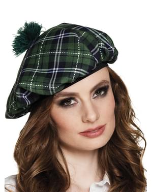 Zelený škótsky baret pre dospelých