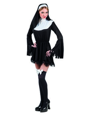 Sinful nun costume for women