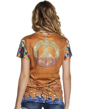 Camiseta de hippie flower power para mujer