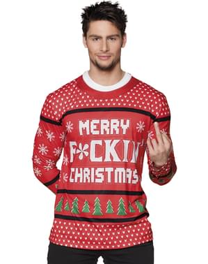 Camiseta navideña Merry Fckin Christmas para hombre