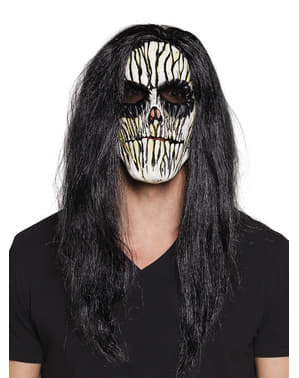 Maska z włosami szaman 
 voodoo dla dorosłego