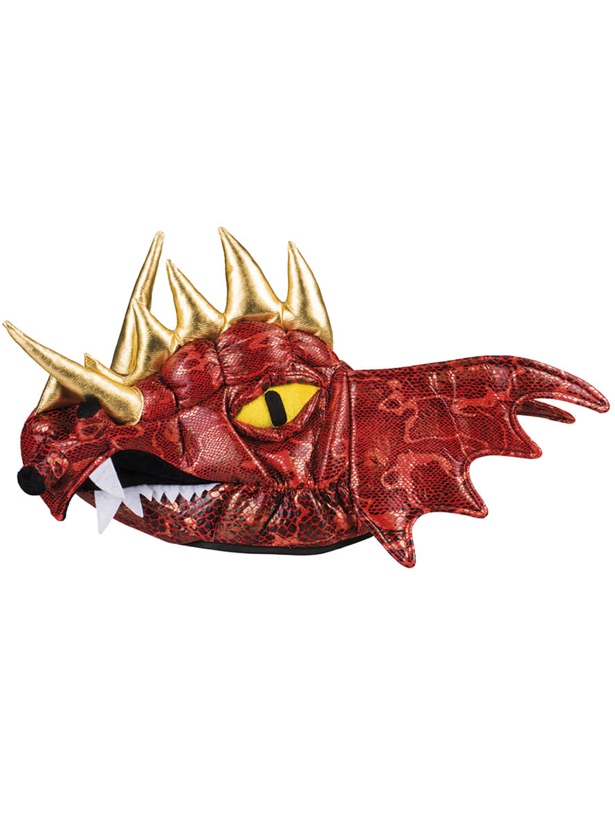 bonnet dragon rouge avec cornes adulte