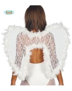 Vingar ängel med fjädrar vita för barn