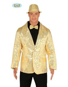 Chaqueta de lentejuelas doradas para hombre