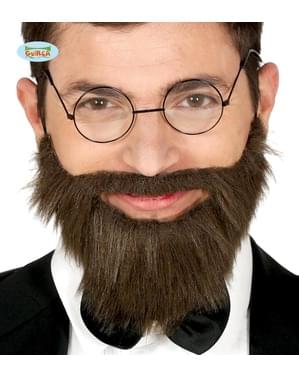 Barba e bigode castanhos para homem