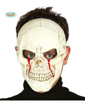Skull mask with bloody eyes for adults