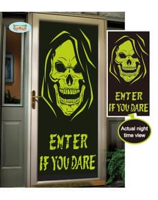 Decoração para porta Enter if you dare fluorescente