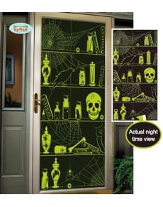 Decoração para porta caveiras fluorescentes