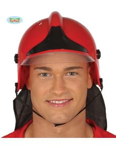 Capacete de bombeiro vermelho para adulto