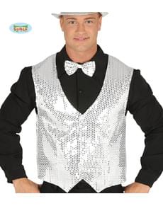 Sølv paljett vest for menn