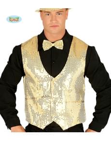 Gull paljett vest for menn