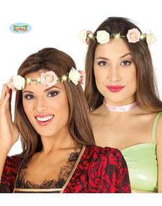 Coroa de rosas com luz