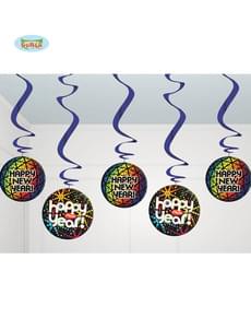 Set of 5 Happy New Year Hanging decorations
