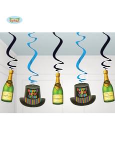 Set of 5 New Years hanging decorations