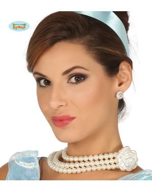 Collier de perles avec fleur de princesse