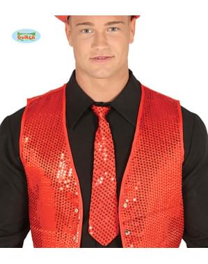 Red sequin tie for adults