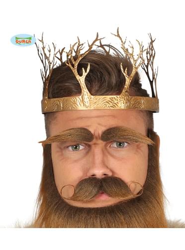 Coroa metálica de rei dos tronos dourada para adulto