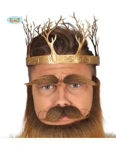 Gold metallic medieval crown for adults