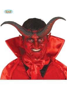 cornos de demónio pretos e vermelhos para adulto