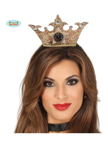 Bandolete com coroa dourada e relógio para adulto