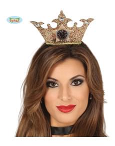 Diadema con corona dorada y reloj para adulto