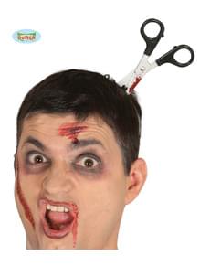 Bandolete de tesouras incrustadas na cabeça