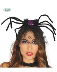 Bandolete de aranha roxa com véu