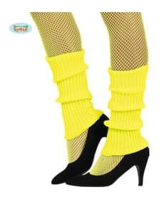 Aquecedores de lã amarelos para adulto