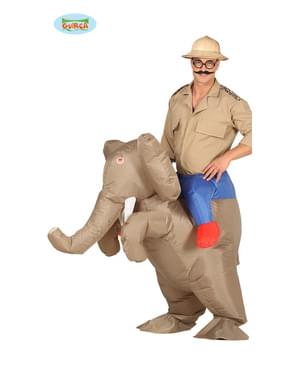 Inflatable elephant ride on costume for adults