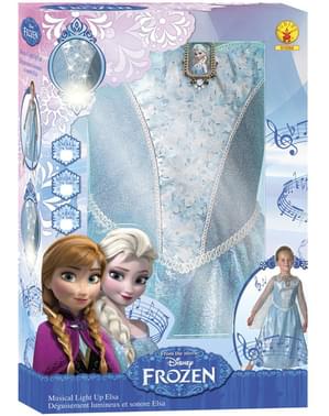 Maskeraddräkt Elsa Frost med ljus och musik i ask barn